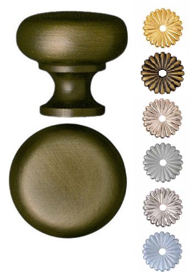 Pomolino OMP PORRO modello 100 diametro 31 per mobile in ottone bronzo antico