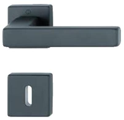 Maniglia HOPPE modello TOULON per porta interna su rosetta e bocchetta con foro normale in alluminio nero opaco