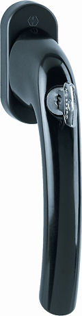 Martellina dk con chiave HOPPE modello TOKYO per serramento con rosetta con quadro 35 in alluminio nero intenso