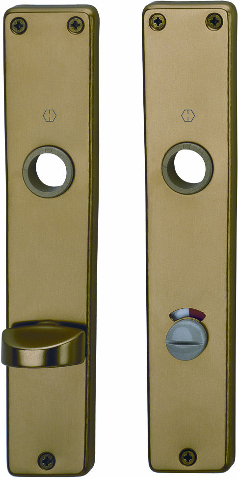 Placche HOPPE modello 201PI per porta interna con nottolino wc e indicatore libero/occupato in alluminio bronzo