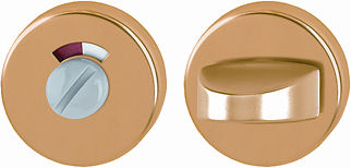 Bocchette HOPPE modello 42KS diametro 52 per porta interna con nottolino wc con indicatore libero/occupato in alluminio oro