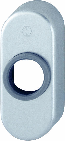 Rosette HOPPE modello 30P ovale per porta interna in alluminio argento