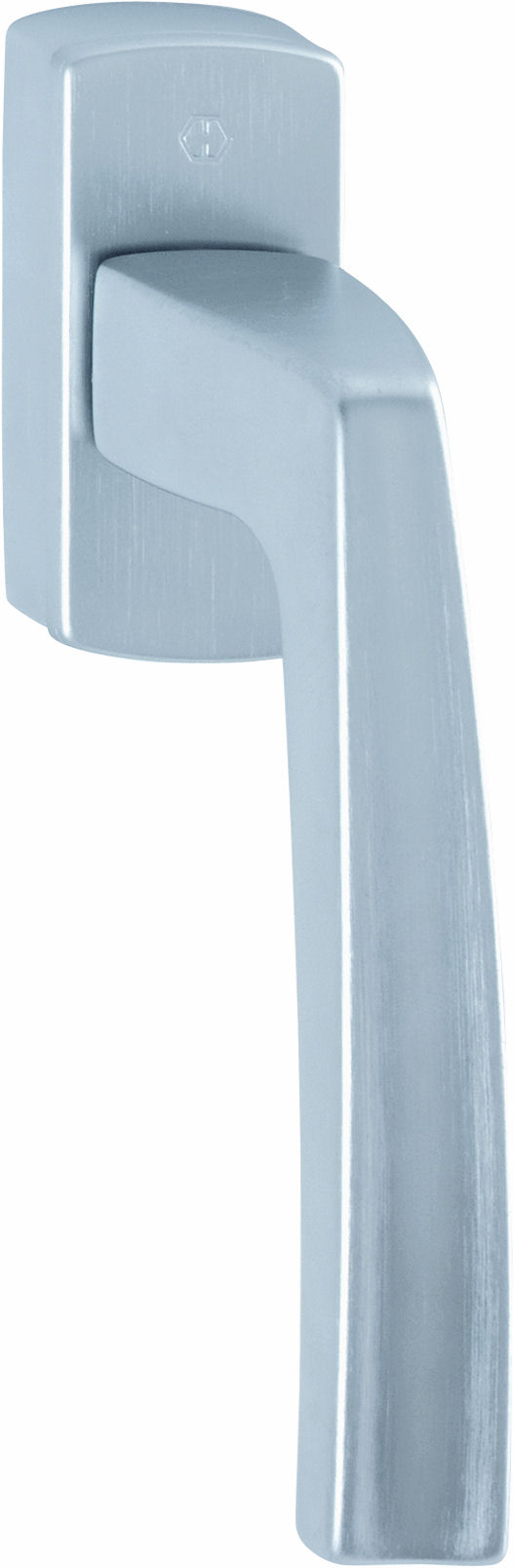 Martellina dk HOPPE modello ACAPULCO per serramento con rosetta con quadro variabile in ottone cromo satinato