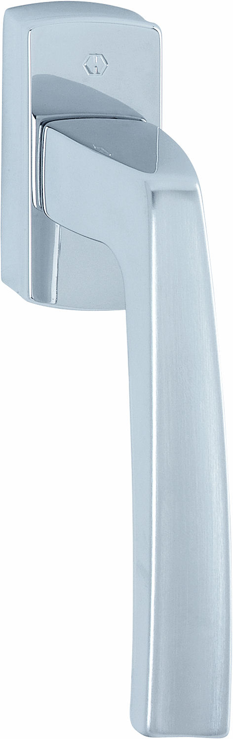 Martellina dk HOPPE modello ACAPULCO per serramento con rosetta con quadro variabile in ottone cromo lucido/satinato