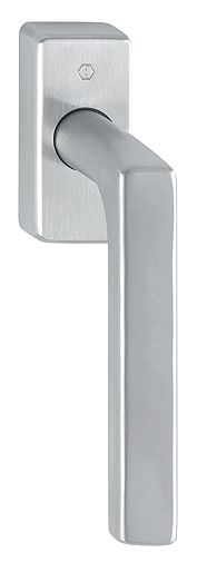 Martellina dk HOPPE modello DALLAS per serramento con rosetta con quadro variabile in acciaio inox satinato