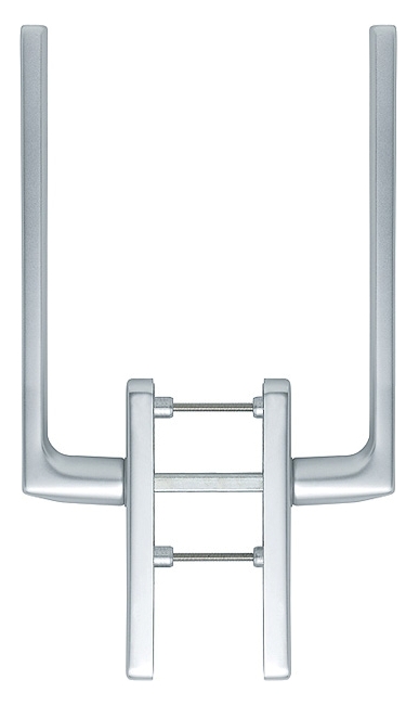 Maniglione alzante scorrevole HOPPE modello DALLAS per serramento su placca con foro yale in alluminio argento