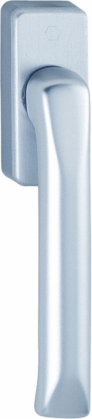 Martellina dk ribassata HOPPE modello LONDON per serramento con rosetta con quadro 35 in alluminio argento