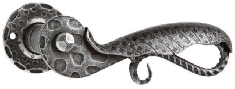Maniglia DIDIEFFE modello CORTINA per porta interna su rosetta e bocchetta con foro normale in ferro silver