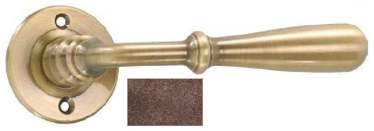 Maniglia DIDIEFFE modello ASOLO per porta interna su rosetta e bocchetta con foro normale in ottone ferro ruggine