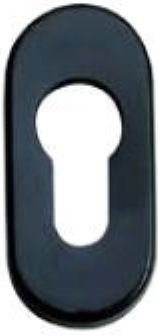 Bocchetta GHIDINI modello MINNY ovale per porta interna con foro yale in nylon nero