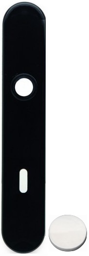 Placca GHIDINI modello MINNY per porta interna con foro normale in nylon bianco
